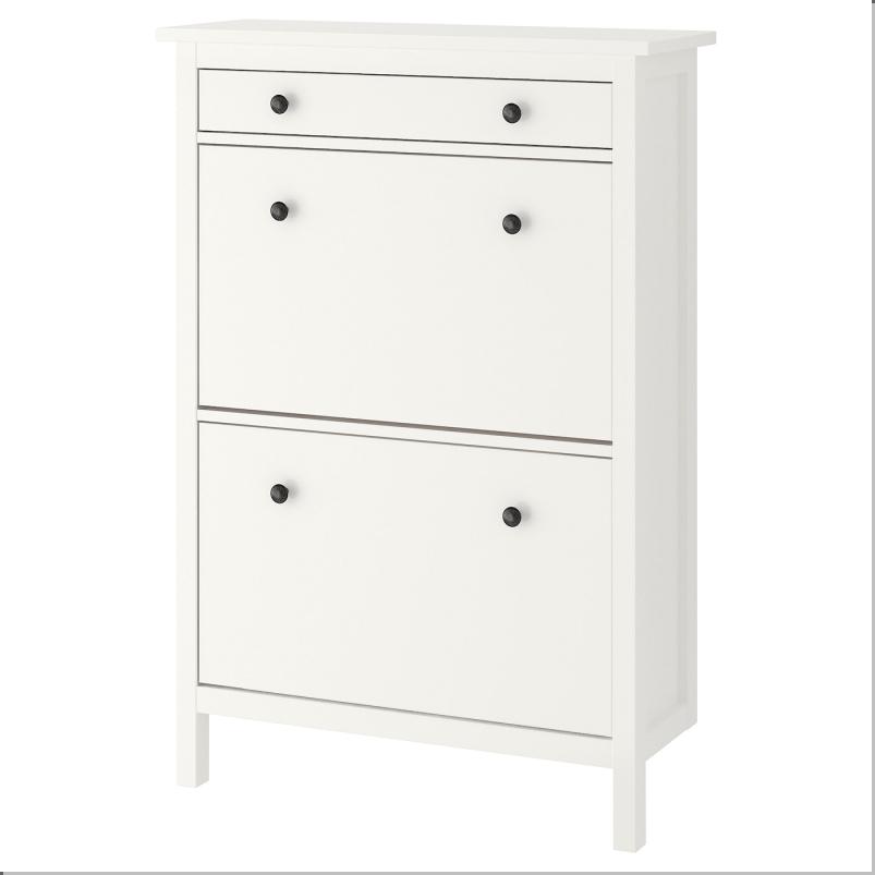 HEMNES ヘムネス シューズボックス2段 - ホワイト 89X30X127 CM