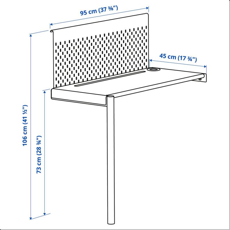 VITVAL ヴィトヴァル デスクトップ - ホワイト 95x45cm