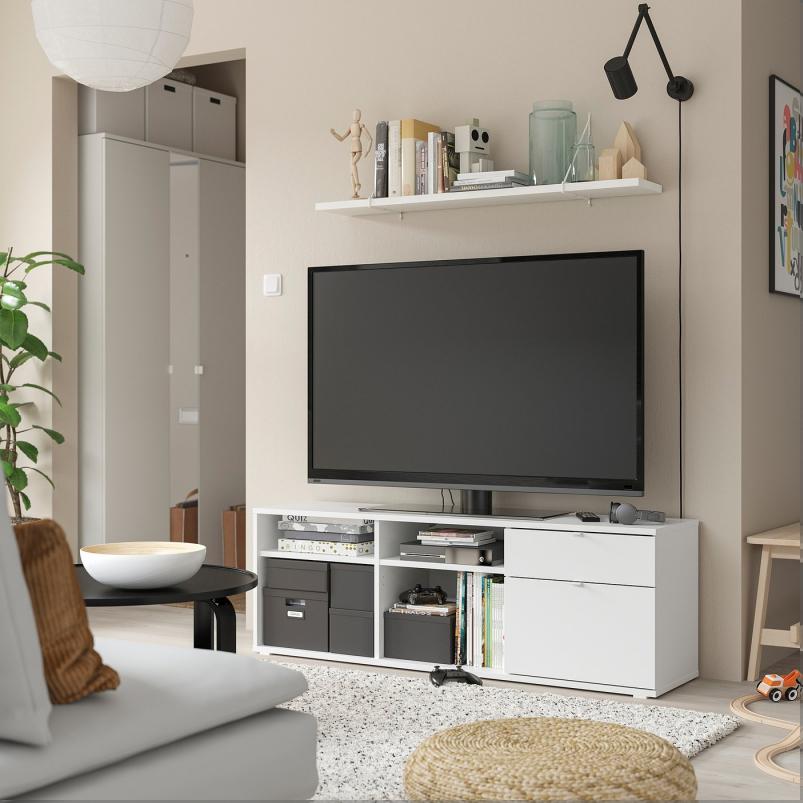 VIHALS ヴィーハルス テレビ台 - ホワイト 146x37x50cm