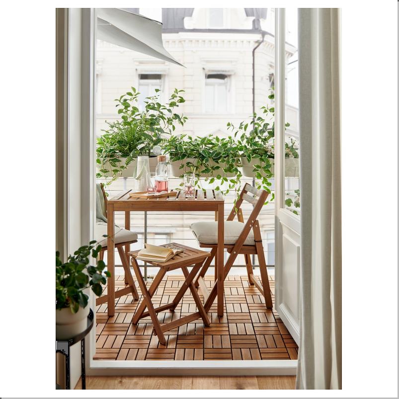 NAMMARO ネッマロー テーブル 屋外用 - ライトブラウンステイン 75x63cm