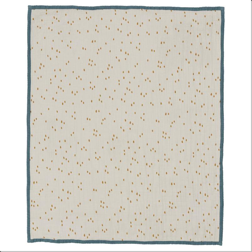 GULDVAVARE グルドヴァヴェレ 毛布 - ブルー/ホワイト 水玉模様 80x100cm