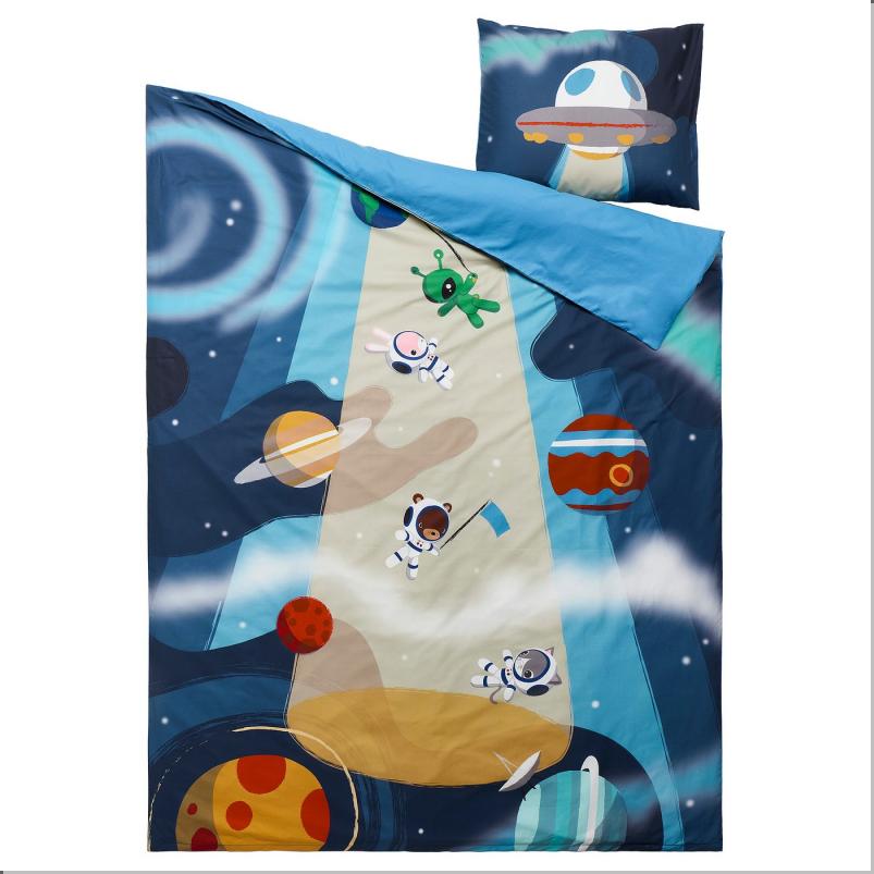 AFTONSPARV アフトンスパルヴ 掛け布団カバー＆枕カバー - 宇宙/ブルー 150x200/50x60cm