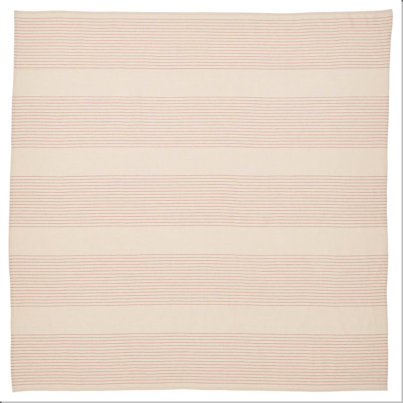 VIPPSTARR ヴィップスタッル テーブルクロス - ストライプ模様 レッド/ナチュラル 150x150cm
