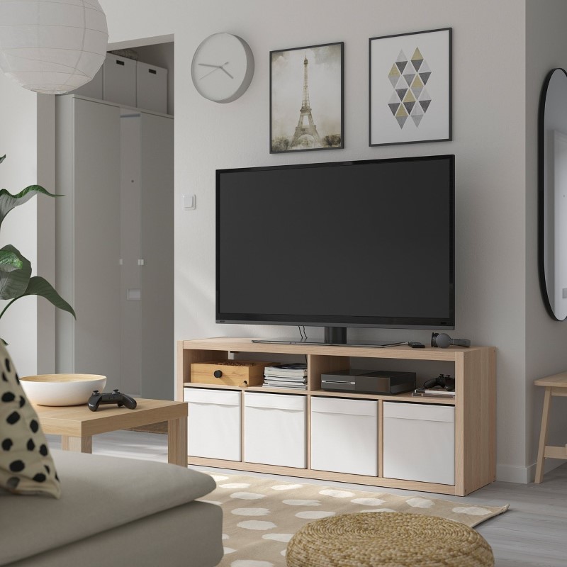 KALLAX カラックス テレビ台 - ホワイトステインオーク調 147x60cm
