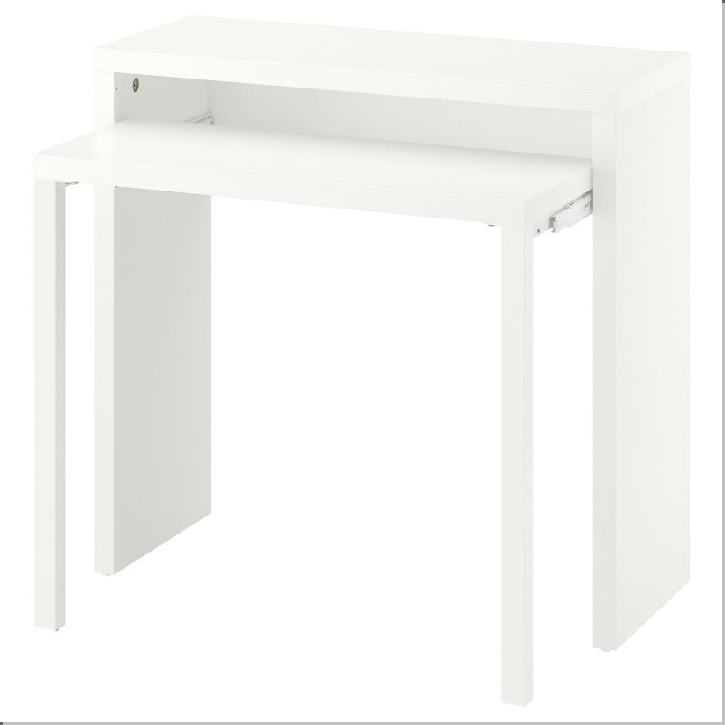 LÄNGDHOPP レングドホップ 引き出し式デスク - ホワイト 90x39/71 cm