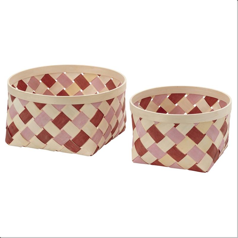 OMMJANGE オッミェンゲ バスケット2点セット - オレンジ/ピンク