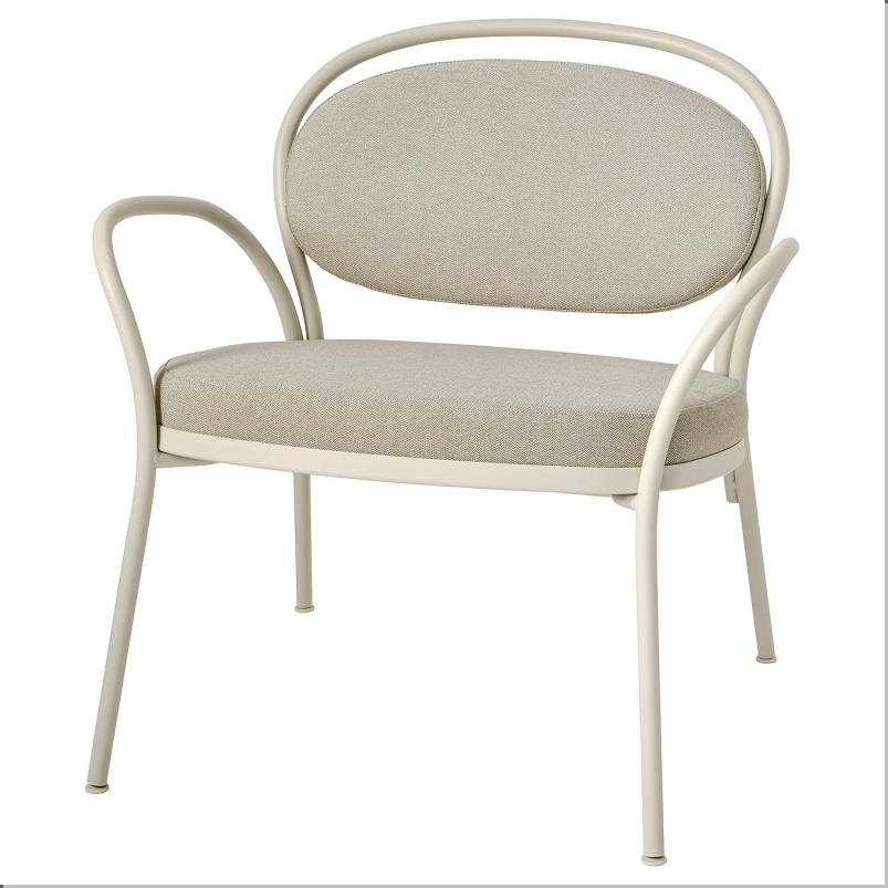 ISMANTORP イスマントルプ パーソナルチェア - メタル ライトグレーベージュ/ティッブレビ ライトベージュ