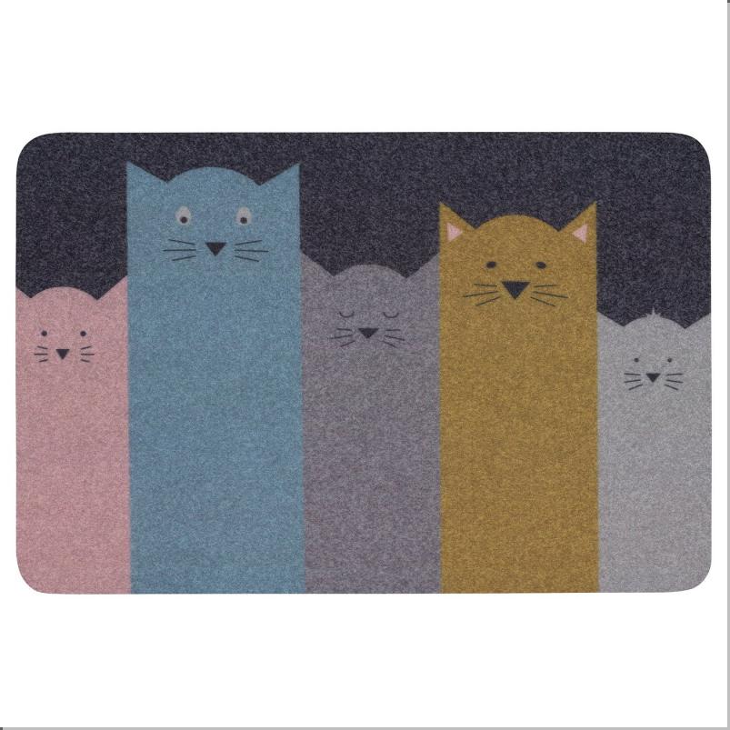 TURISTVÄG トゥリストヴェーグ 玄関マット 室内用 - ネコ模様 40x60 cm