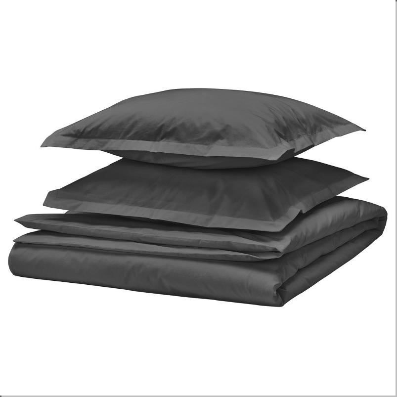 HAMPFLOCKEL ハムプフロッケル 掛け布団カバー＆枕カバー（枕カバー2枚） - ダークグレー 200x200/50x60cm