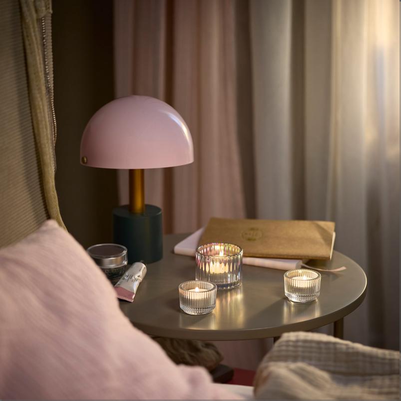 LOTSFÅGEL ロッツフォーゲル アロマティーライトキャンドル - ピンクの花 ペールピンク 3.5 時間