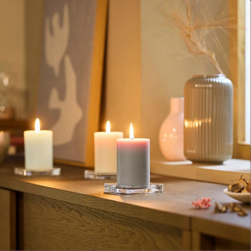 LOTSFAGEL ロッツフォーゲル アロマピラーキャンドル - バニラ ベージュ 30 時間