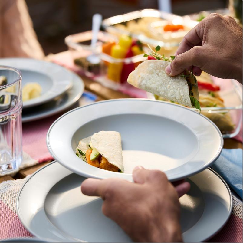 SIMKRABBA スィムクラッバ 深皿 - プラスチック/グリーングレー 22 cm