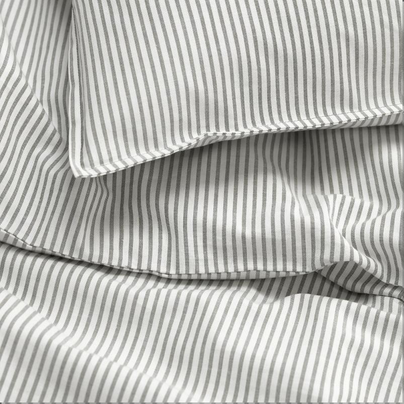 SOLFIBBLA ソルフィブラ 掛け布団カバー＆枕カバー - グレー ホワイト/ストライプ 150x200/50x60cm