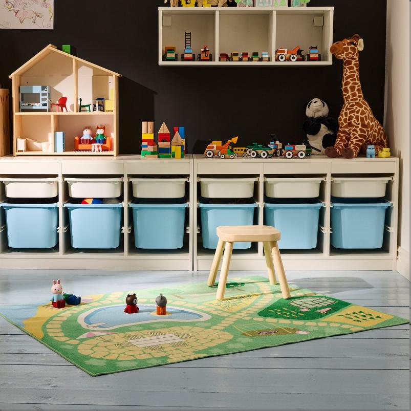 HUSSPARV フッスパルヴ ラグ - グリーン 100x133cm