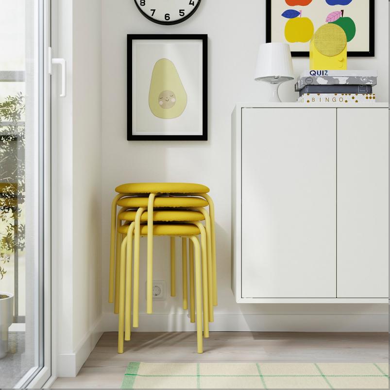 GULTARP グルタルプ スツール - ライトイエロー/レマルン イエロー