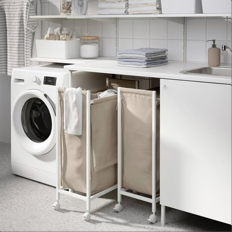 ENHET エーンヘート ランドリーバッグ キャスター付き - ホワイト 80L