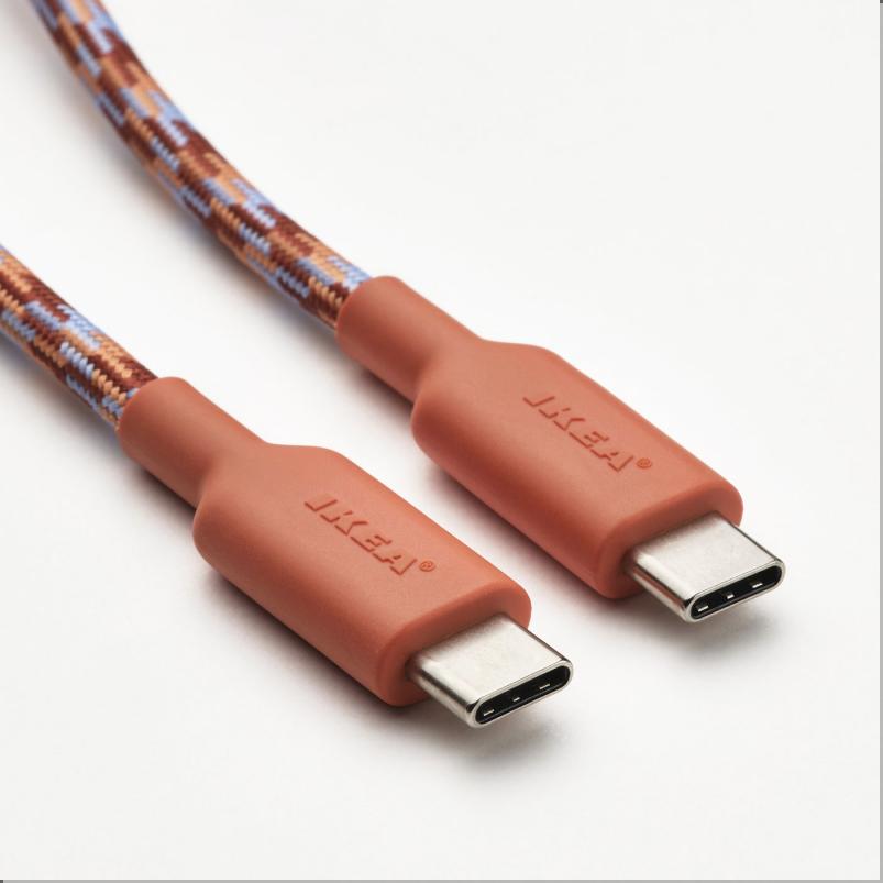 LILLHULT リルフルト USB-C - USB-C - オレンジ/ライラック 1.5m
