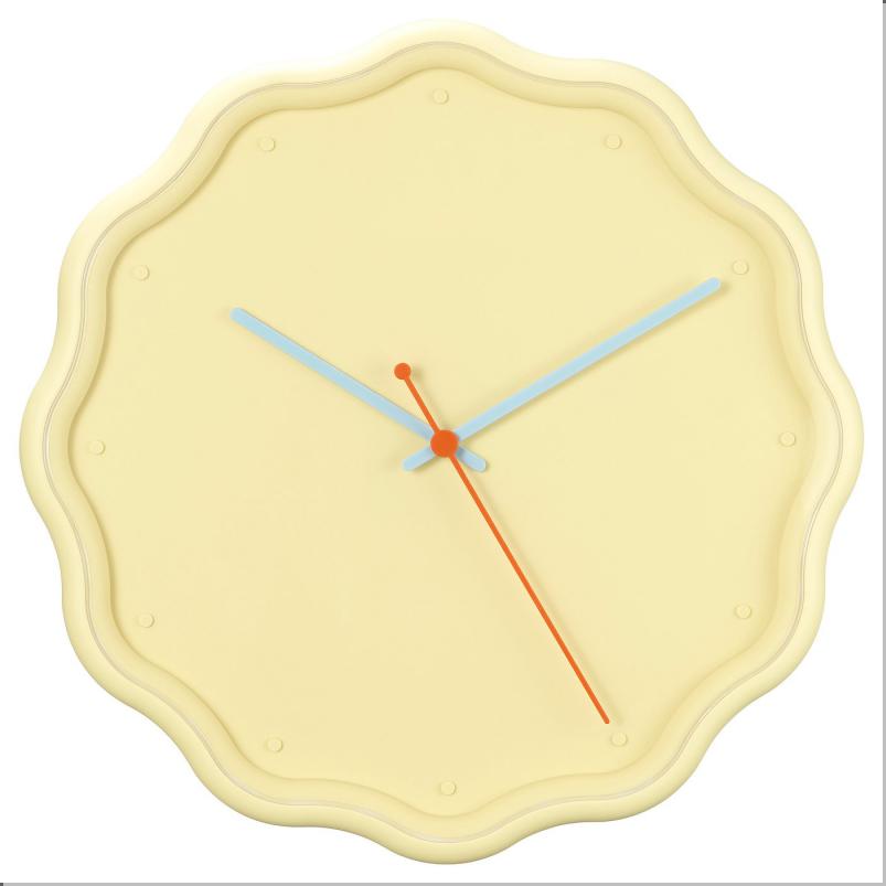 LAVSKRIKA ラヴスクリカ 静音 掛け時計 - 花形 イエロー 31cm