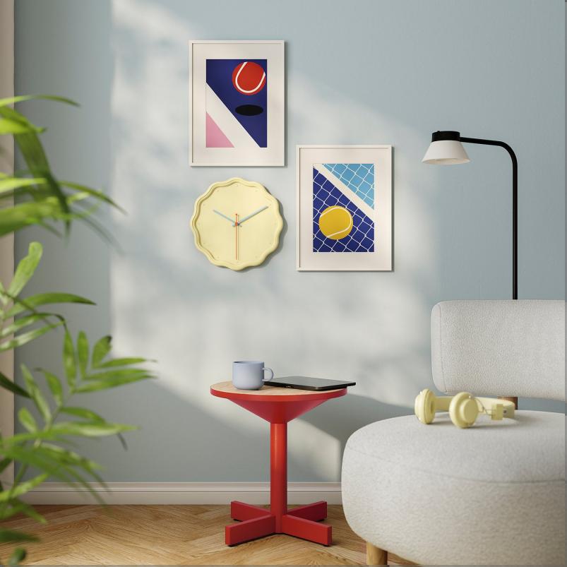 LAVSKRIKA ラヴスクリカ 静音 掛け時計 - 花形 イエロー 31cm