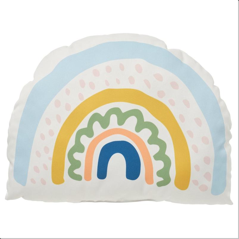 BARNDROM バーンドローム クッション - ホワイト/ユニコーン レインボー