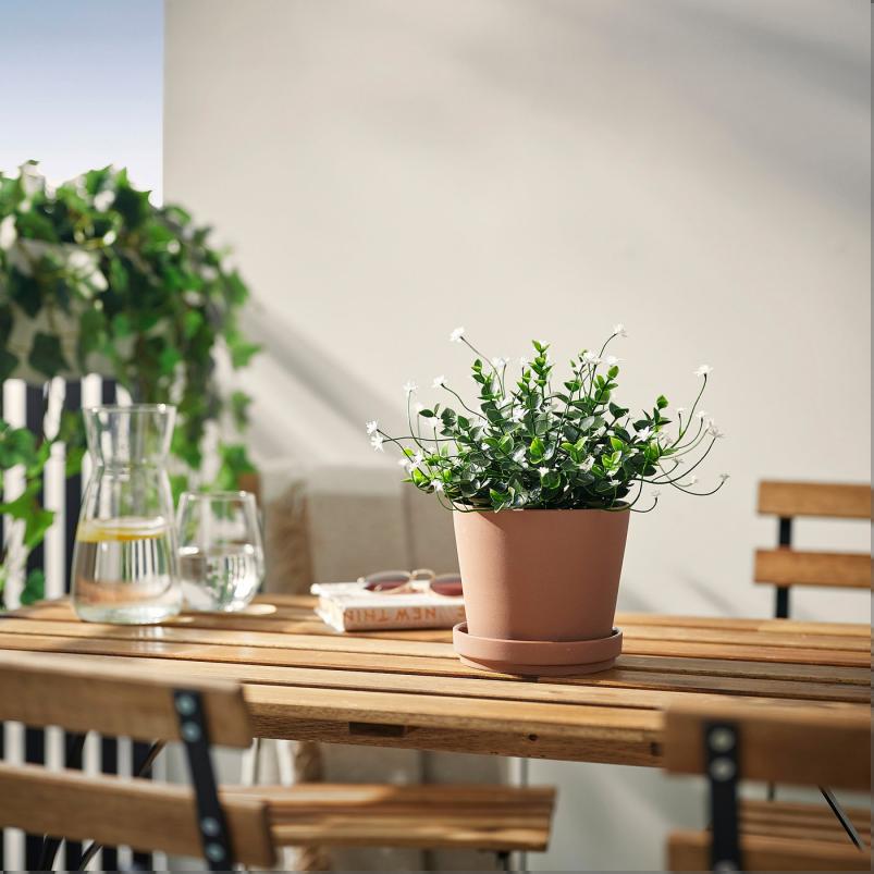 FEJKA フェイカ 人工観葉植物 - 室内/屋外用/開花 ホワイト 12cm