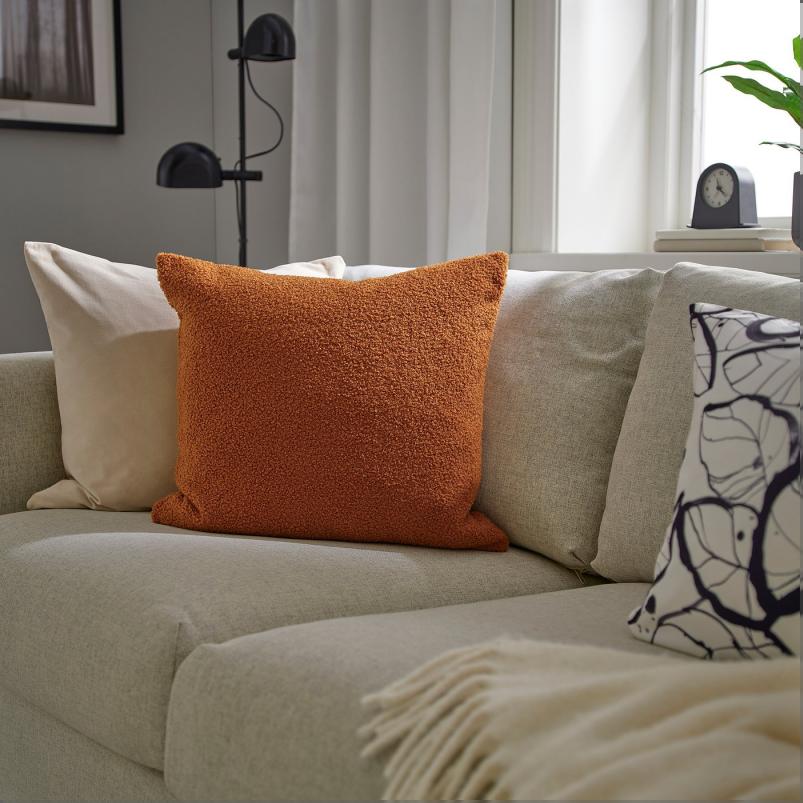 KRYDDBUSKE クリッドブスケ クッションカバー - ブラウンレッド 50x50cm