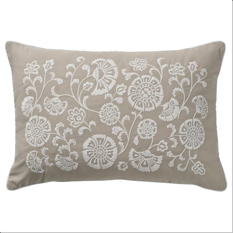 MURSENAP ムルセーナプ クッション - ベージュ ホワイト/刺繍入り 40x58cm