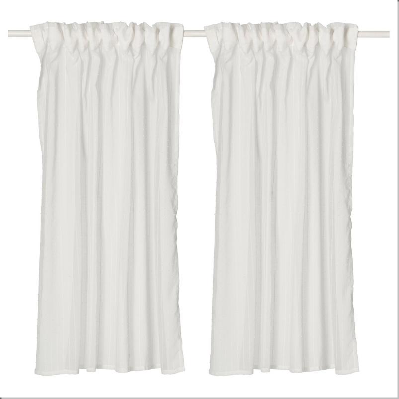 MATILDA マティルダ レースカーテン1組 - ホワイト/ヘディングテープ付き 145x135cm