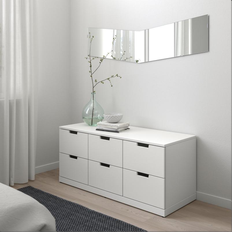 NORDLI ノールドリ チェスト（引き出し×6） - ホワイト 120x54cm