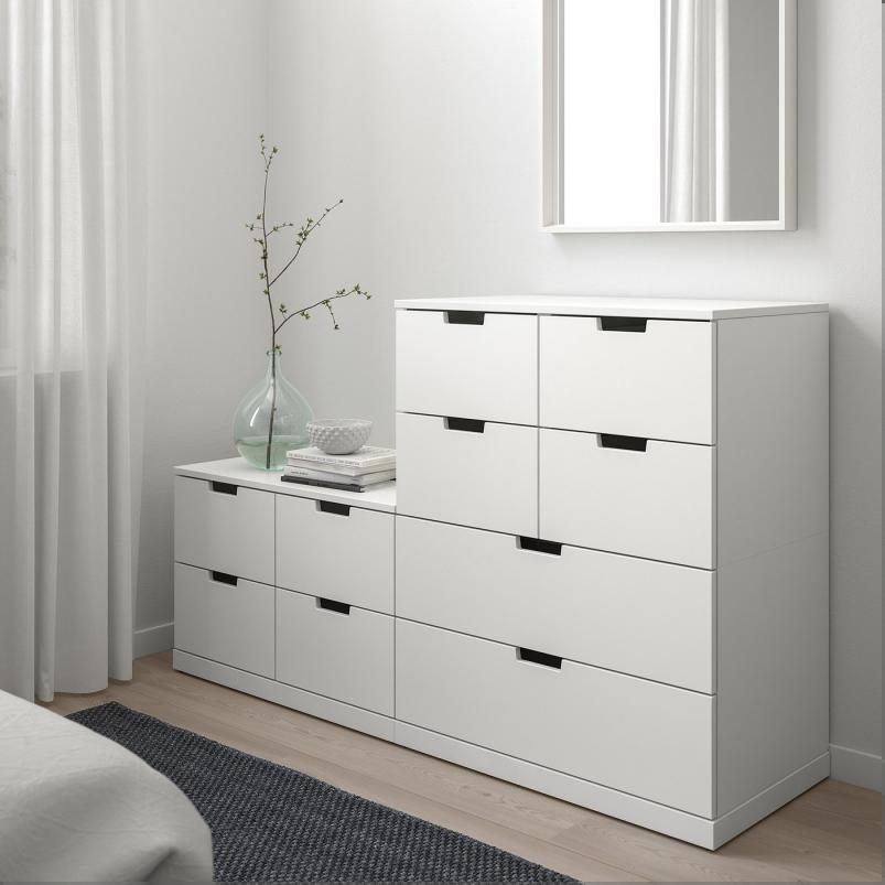 NORDLI ノールドリ チェスト（引き出し×10） - ホワイト 160x99cm