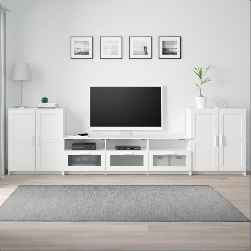 BRIMNES ブリムネス テレビボード - ホワイト 336x41x95cm