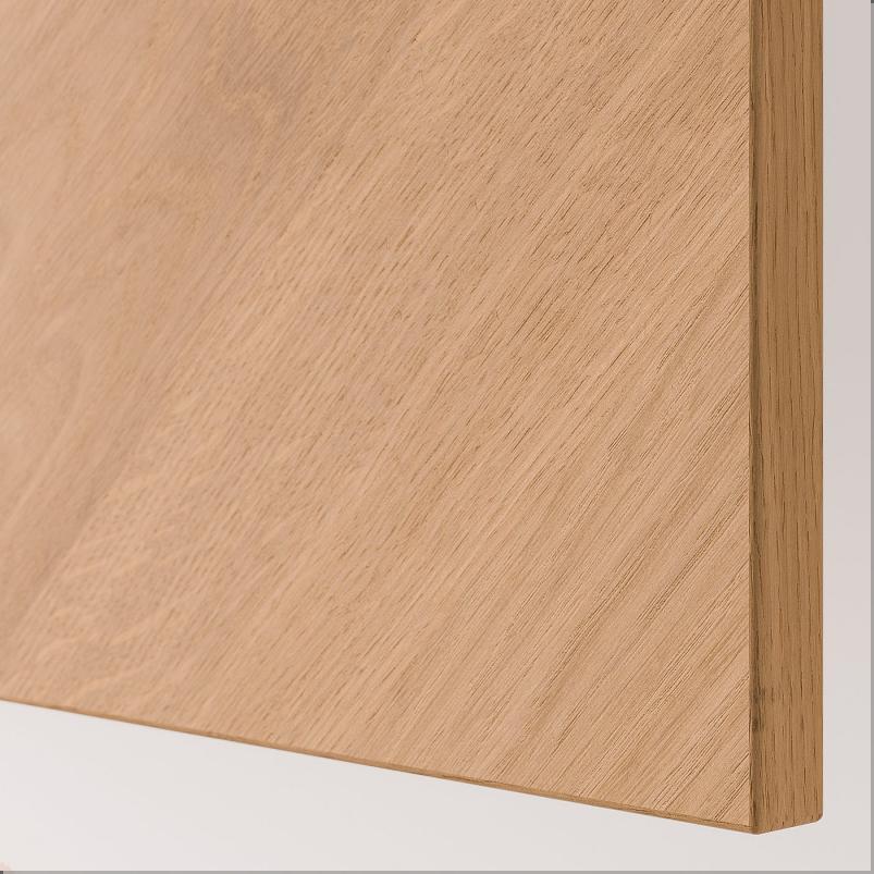 BESTA ベストー シェルフユニット 扉付 - ホワイト/ヘデヴィーケン オーク材突き板 60x22x38cm