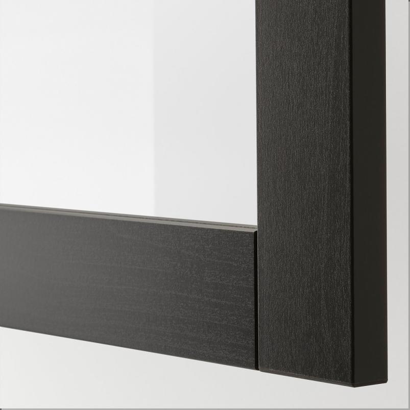 BESTA ベストー 壁取り付け式キャビネットコンビネーション - ブラックブラウン/シンドヴィーク 60x42x64cm