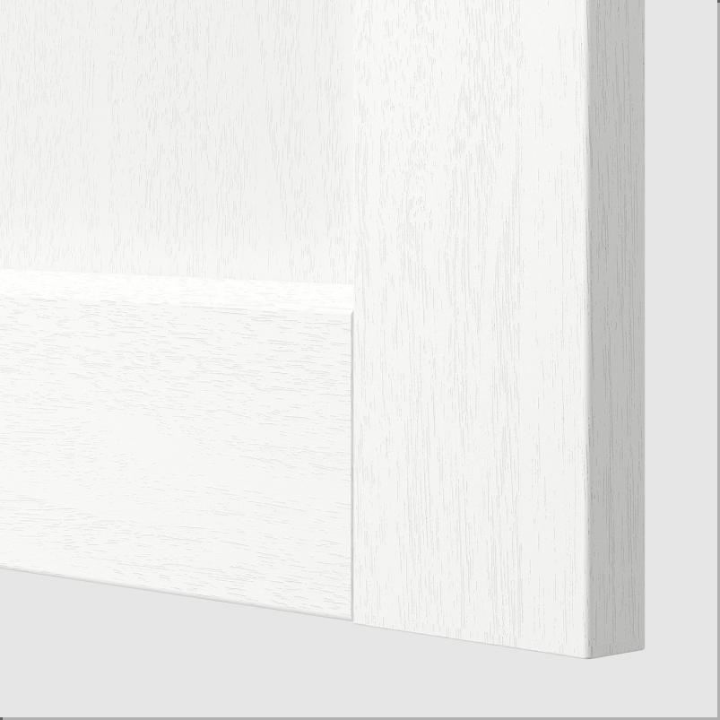 METOD メトード ハイキャビネット プルアウト式食品庫付き - ホワイト エンコーピング/ホワイト 木目調 60x60x220cm