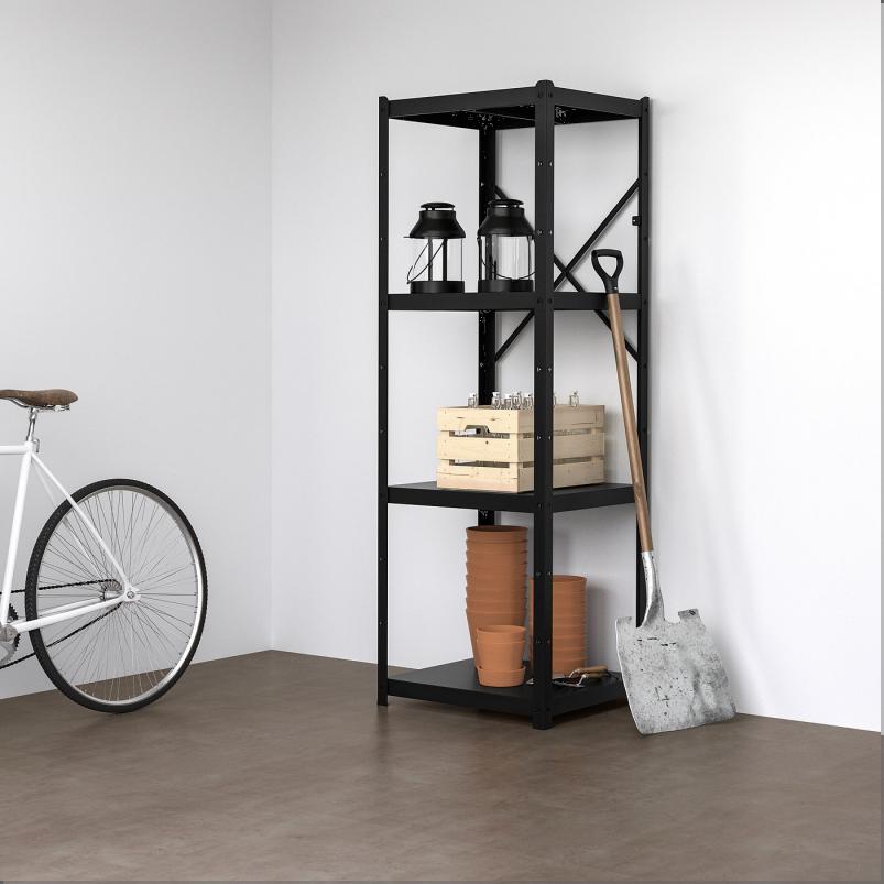 BROR ブロール シェルフユニット - ブラック 65x55x190 cm