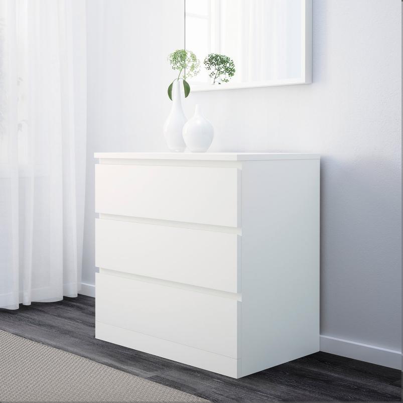 MALM マルム ベッドルーム家具3点セット - ホワイト