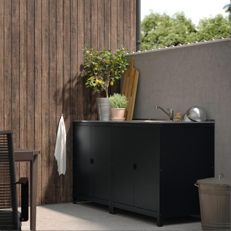 GRILLSKAR グリルシェール アウトドア用キッチン シンクユニット/キャビネット付き - ステンレススチール 172x61cm
