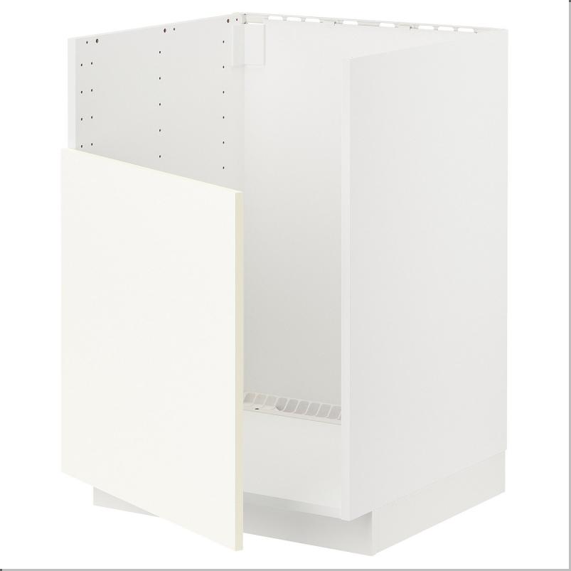 METOD メトード ベースキャビネット TALLSJON/タルショーン シンク用 - ホワイト/ヴァルステナ ホワイト 60x60x80cm