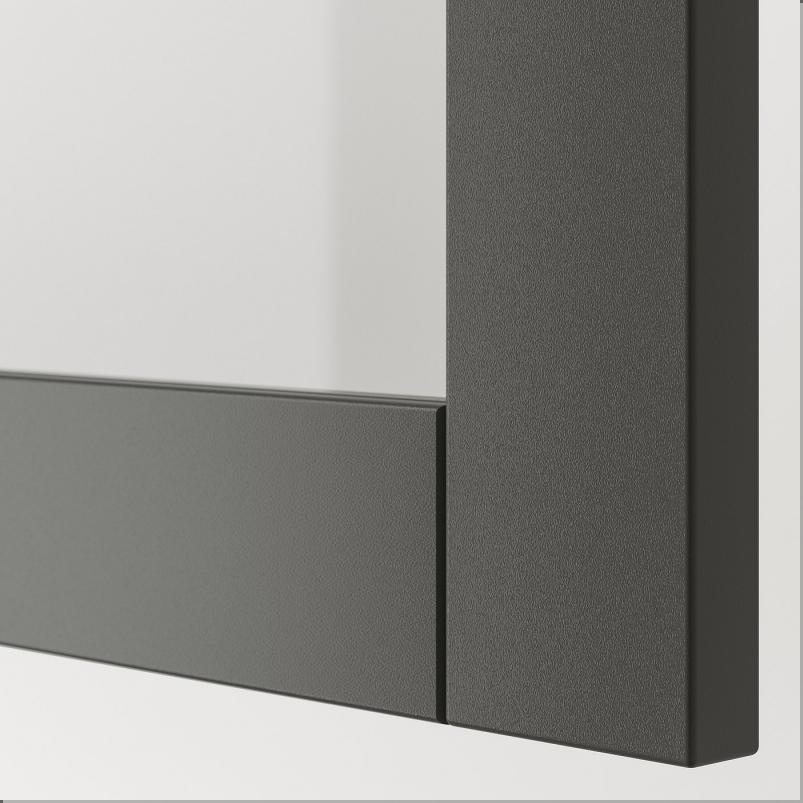 BESTA ベストー シェルフユニット 扉付 - ダークグレー/シンドヴィーク ダークグレー 120x42x38cm