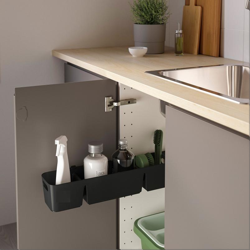 UPPDATERA ウップダテラ ボックス スライダー付き - チャコール 50x15x12cm