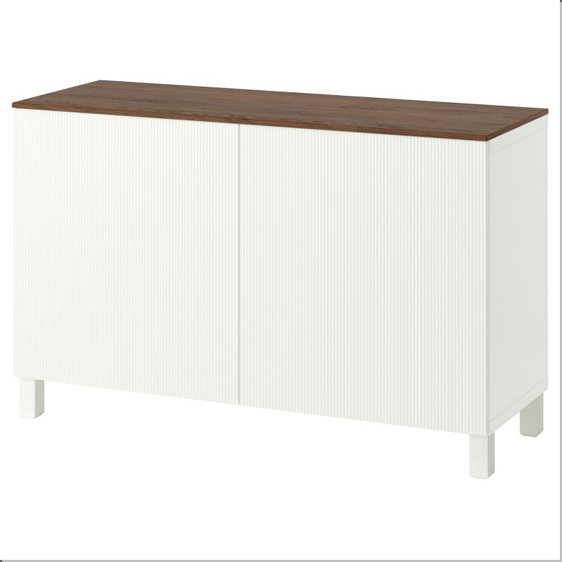 BESTÅ ベストー 収納コンビネーション 扉付 - ホワイト/フォーヴァルタレ ホワイト 120x42x75 cm