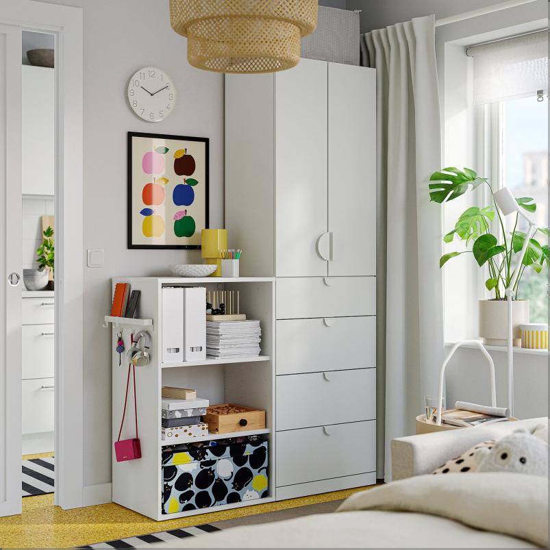 LASTARE ラスタレ 収納コンビネーション - ホワイト 120x42x200cm