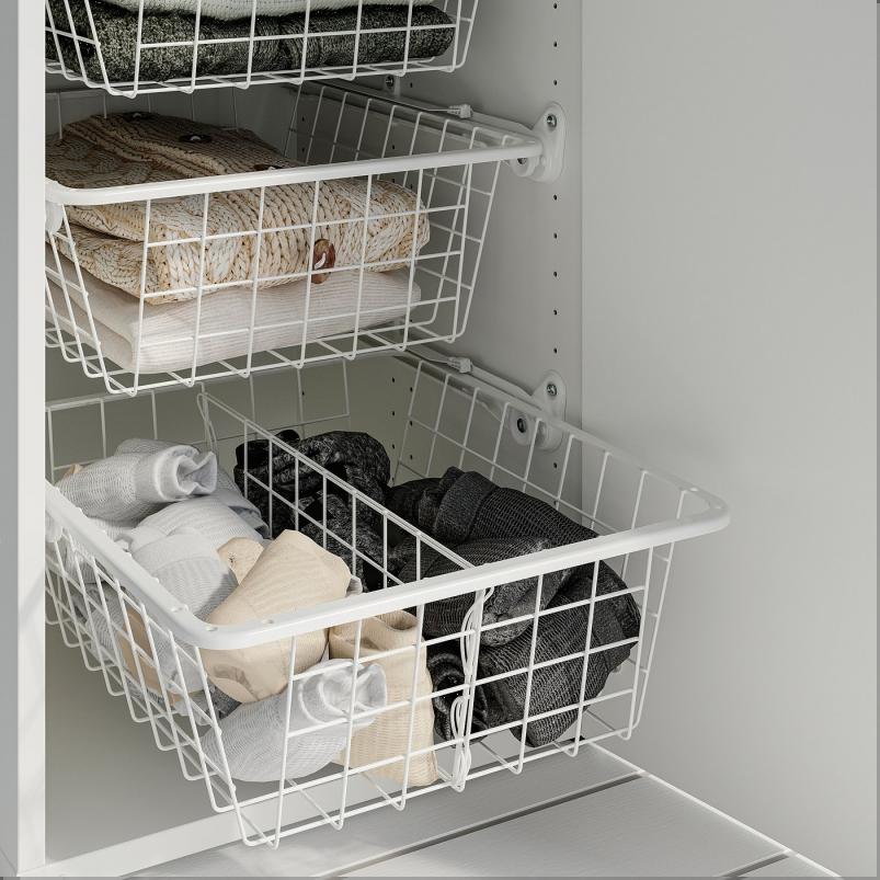 ALTARLIDEN アールタルリデン ワイヤーバスケット 引き出しレール付き - ホワイト 40x42cm