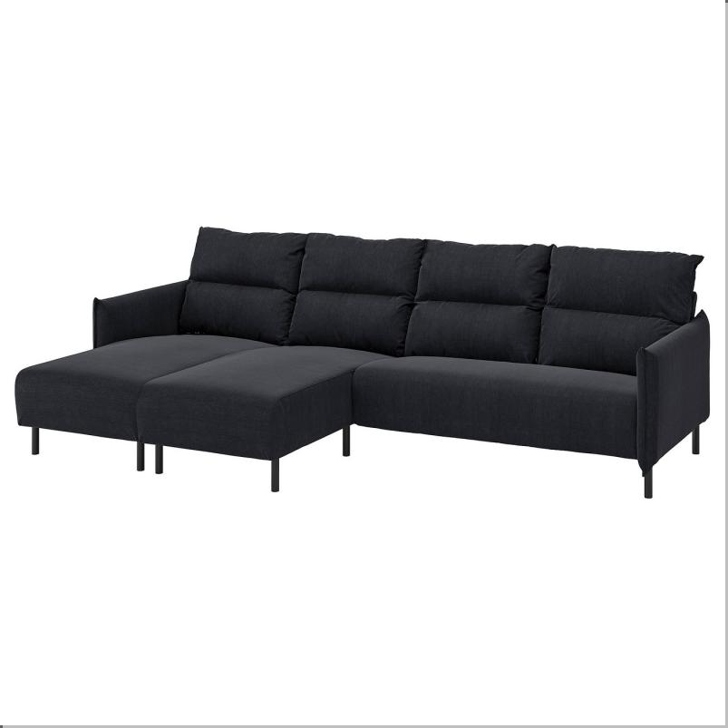 MANNARP マッナルプ 4人掛けソファ 寝椅子付き - サクセマーラ ブラックブルー