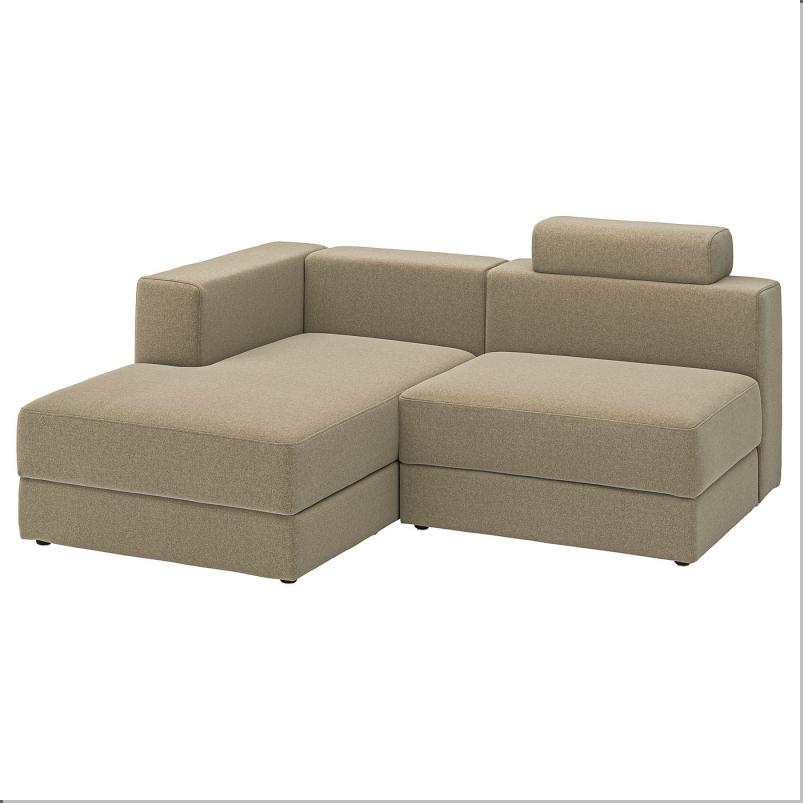 JATTEBO イェッテボ 2.5人掛けモジュールソファ 寝椅子付き - 左 ヘッドレスト付き/ヨハネスホブ ブラウンベージュ