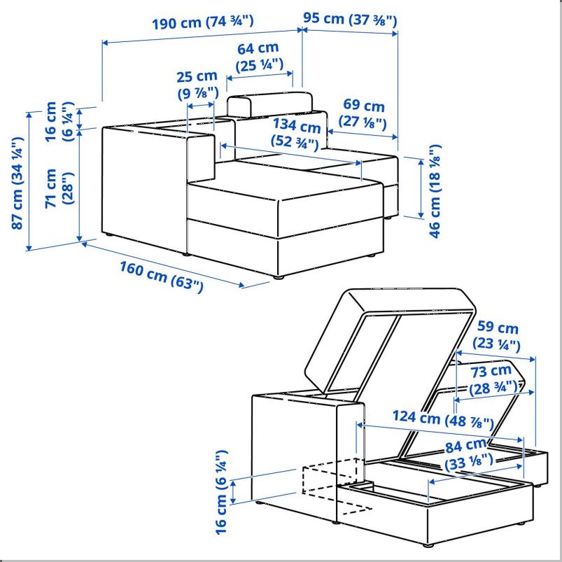 JATTEBO イェッテボ 2.5人掛けモジュールソファ 寝椅子付き - 左 ヘッドレスト付き/ヨハネスホブ ブラウンベージュ