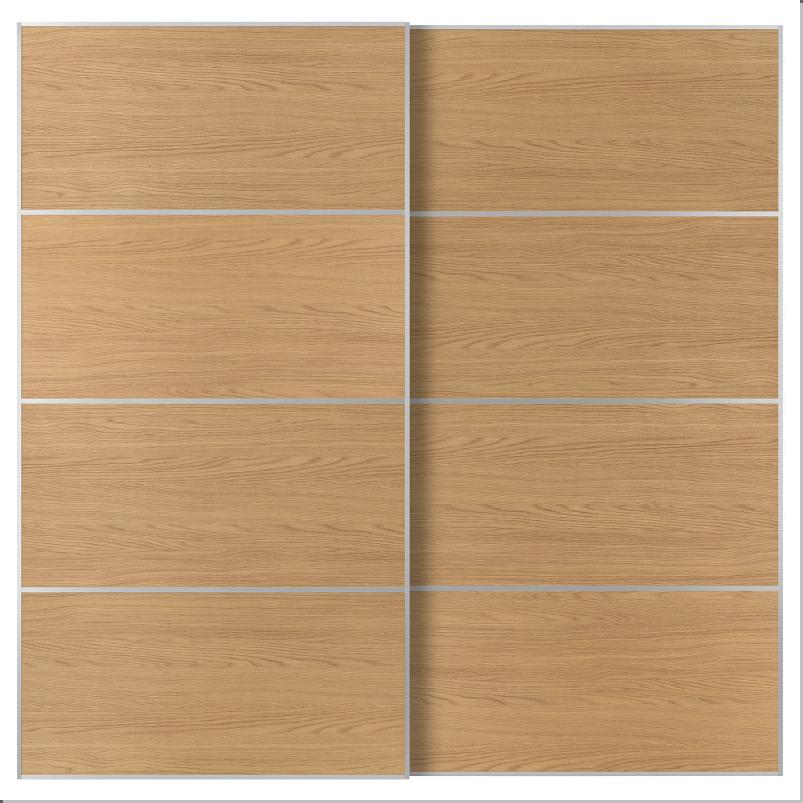 MEHAMN メーハムン 引き戸 2枚組 - アルミニウム/両面仕様 オーク調 200x201cm
