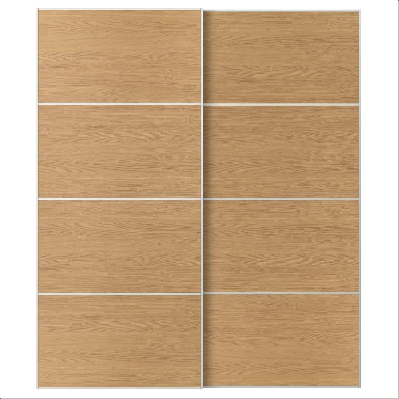 MEHAMN メーハムン 引き戸 2枚組 - ホワイト/両面仕様 オーク調 200x236cm