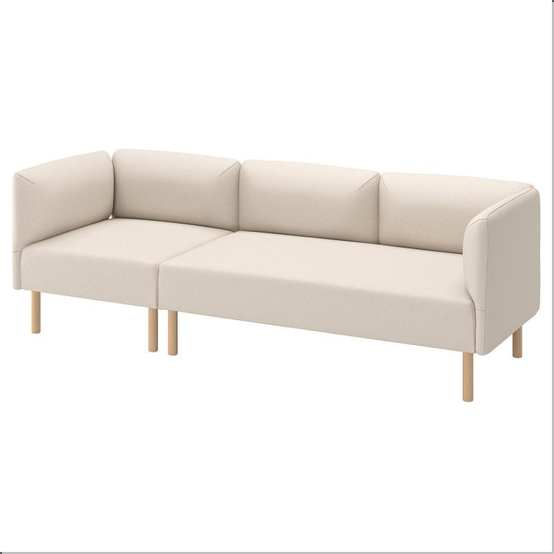 LILLEHEM リレヘム 3人掛けモジュールソファ - ヴィースレ/ベージュ 木製