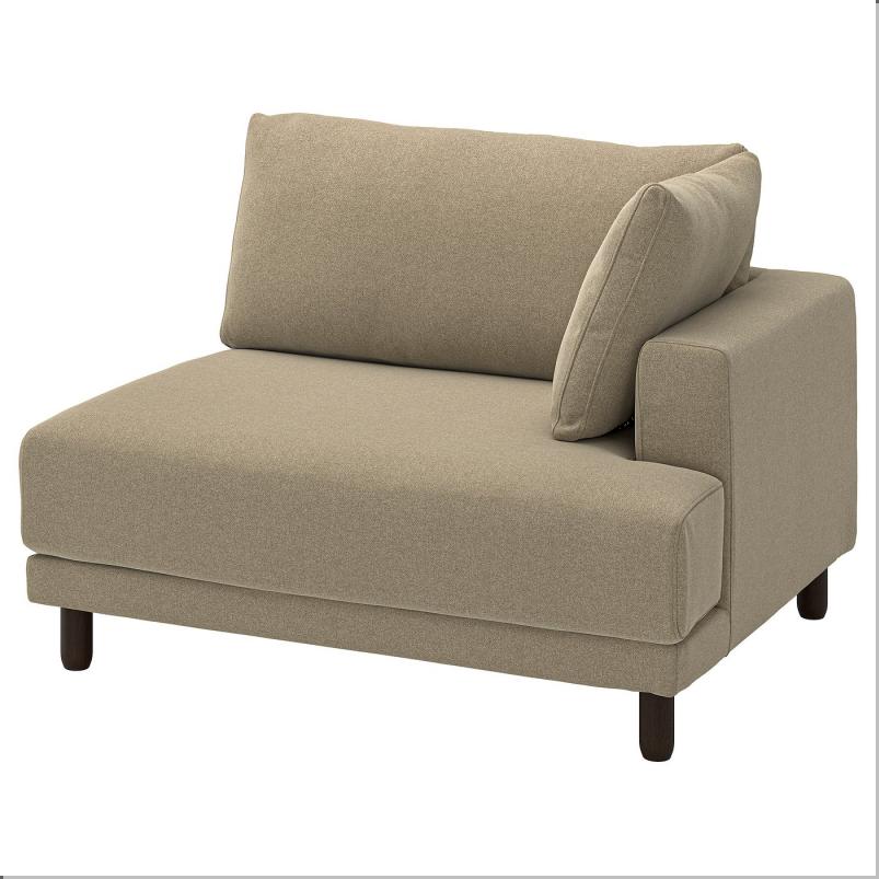 UPPAKRA ウッポークラ 1.5人掛けシートモジュール - アームレスト付き 右/ヨハネスホブ ブラウンベージュ